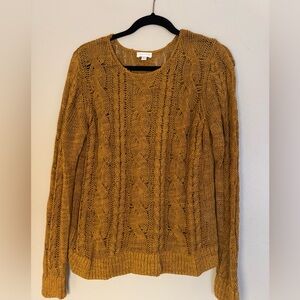 NWOT - Garnet Hill Linen/Cotton Cable Knit Pullover Sweater